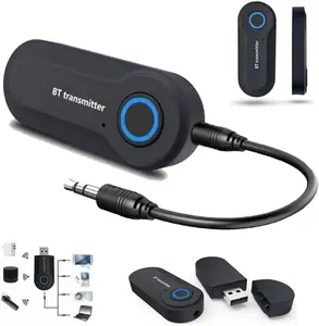 Bluetooth Transmitter Adapter,Wireless Portable Stereo USB Transmitter for 3.5mm Audio Devices & RCA Connections Bluetooth 5.0,Stable Connection, for TV, Headphones, Air Fly, Car, Airplane