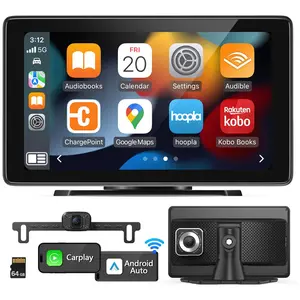 2025 Newest Wireless Car Stereo Compatable with Apple CarPlay and Android Auto, 7" HD Portable Bluetooth CarPlay Touch Screen for Car, with Dash Cam & Backup Camera Car Play for All Cars