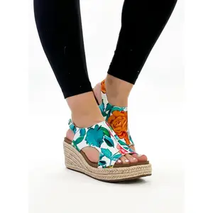 Corky's White Multi Floral Jute Carley Sandals FINAL SALE