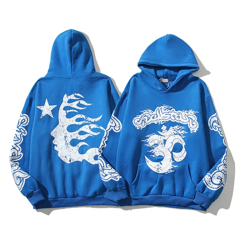 Hellstar Fashion Zip-Up Hoodie 2025 for Men & Women, Oversized Graphic Hooded Sweatshirt, Lightweight Breathable Long Sleeve Streetwear Jacket, Casual Athletic Hoodie S-5XL