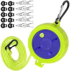 Portable Camping Clothesline, Adjustable 33 Feet Camping Line, Suitable for Hotel Travel, Outdoor, And Indoor Use, Another Model Includes 10 Pegs And 10 Windproof Clips, Clotheslines