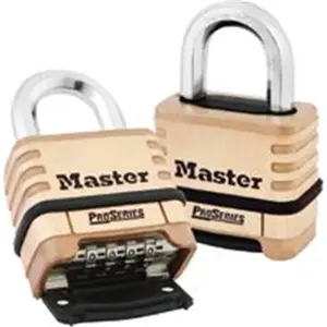 Master Lock 470-1177D Boxed Proseries Brass Resettable Combination Lock with Standard Shackle- Master Lock Proseries Brass Resettable Combination Lock with Standard Shackle Boxed