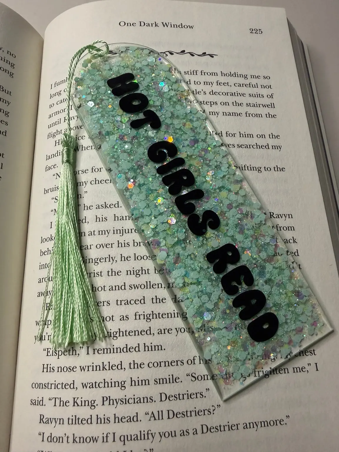 Hot Girls Read Glitter Resin Bookmark