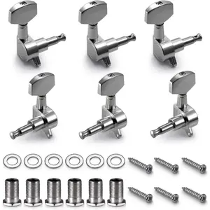 6 Pieces Guitar Machine Heads Knobs Guitar String Tuning Pegs Machine Head Tuners for Electric or Acoustic Guitar (3 Left + 3 Right),Christmas Party Gifts,Hand Tools Kits
