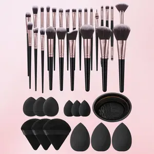Makeup Tool Set, 38pcs/set Makeup Brushes Kits, Makeup Sponges & Puffs Makeup Tool, Soft for Applying Foundation, Concealer, Blush, Powder, Cosmetic Tool Set, Midnight Shimmer, Makeup Products, Cosmetic Products