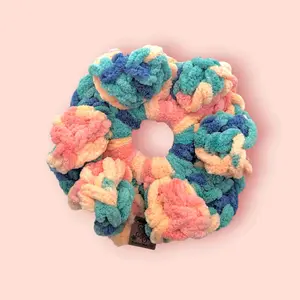 XL Multicolor Crochet Scrunchie