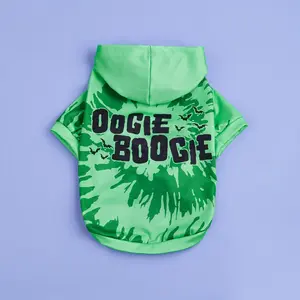 Cute Dog Hoodie, Green Oogie Boogie Letter Print Pet Hoodie, Pet Party Festival Cloth, Pet Clothes for Small Medium Dogs Cats, Dog & Cat Clothing, Husky Clothes
