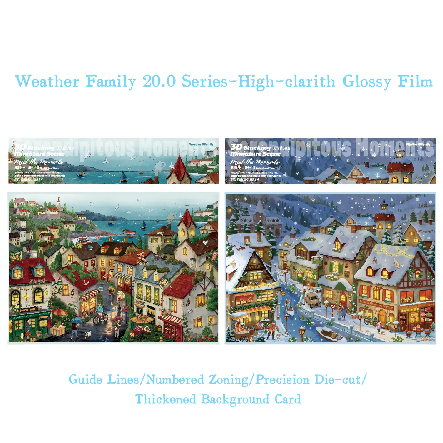 Weather Family 20.0 Series Scene Stickers, Pack of 2 Scene Sets, DIY Sticker Scenes, Landscape Stickers