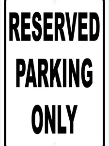 Reserved Parking Only Black Aluminum Sign 8 X 12