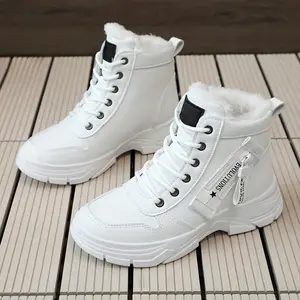 Women's Comfortable Snow Boots Winter Warm High Top Sneakers Fleece Lined Platform Ankle Boots