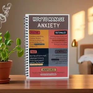 Anxiety Relief & Personal Growth Workbook, Meditation Tips, Cbt Techniques, Daily Planner, Portable Small Size, Back-To-School Companion