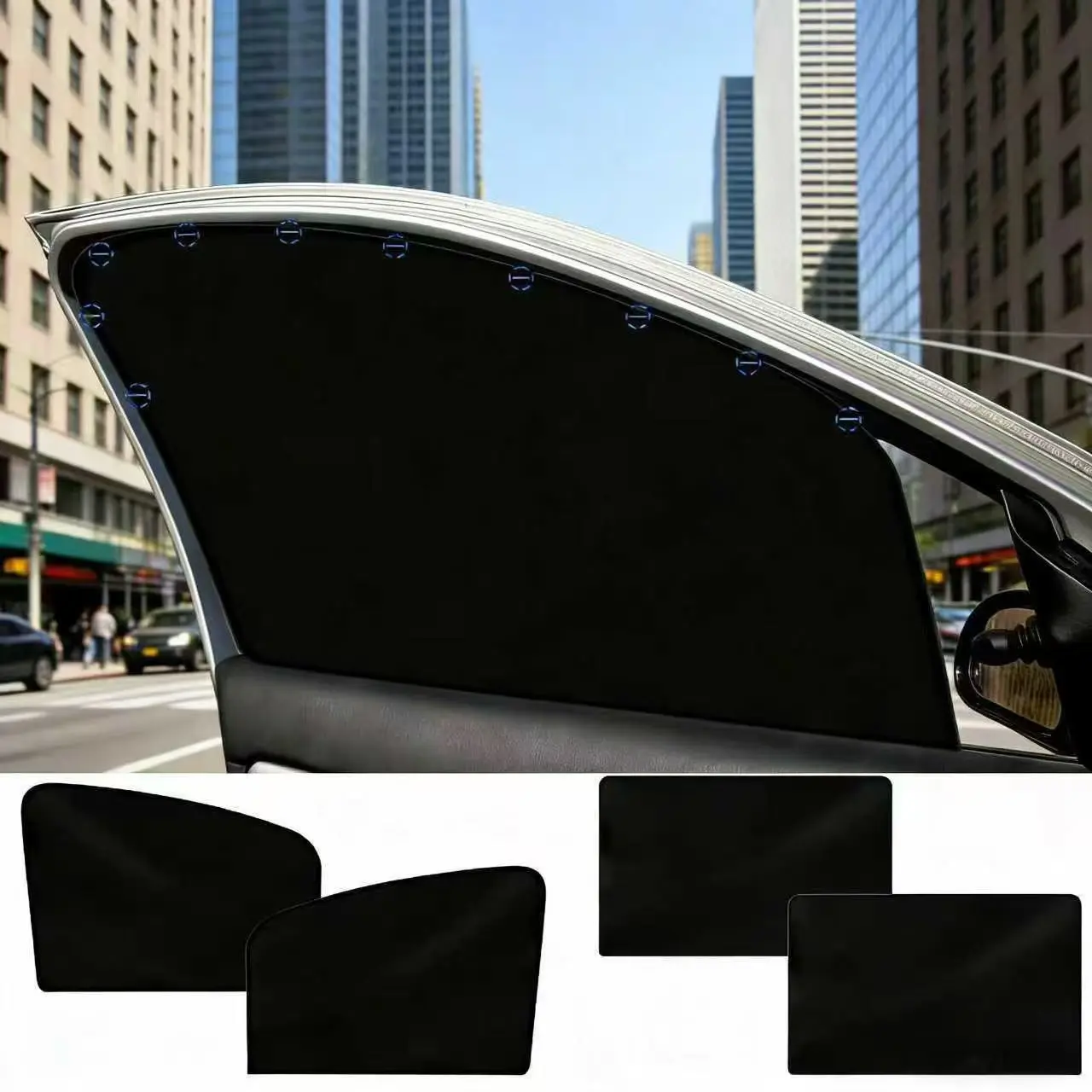 UV Block Strong Magnetic Car Sunshade Curtain,Reserve the Rear View,Foldable Sun Glare Blocker for All Car Model,Heat Protection Car Curtains Safe for Daily Driving