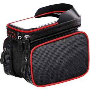 Deco Essentials Bike Frame Cell Phone Mount, Touch Screen Compatibility, Dual Storage Pockets