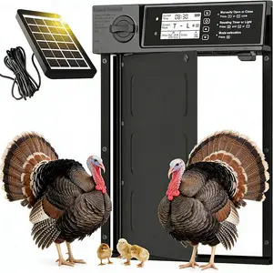 Automatic Solar Chicken Coop Door, Timer and Light Sensor Rotating Chicken Gate, Anti-Clamp Automatic Chicken Door, Farming Equipment, Chicken Coop Accessories