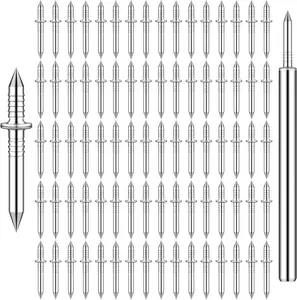 Double Head Skirting Thread Seamless Nail, Solid Wood Baseboard Double-Headed hardware Nails, Skirting Line Without Marks Nail,Invisible Security Screws with Nail Specific Sleeve Tool