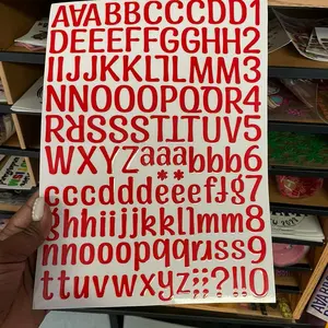 Red Alphabet Letter Uv Dtf Wrap
