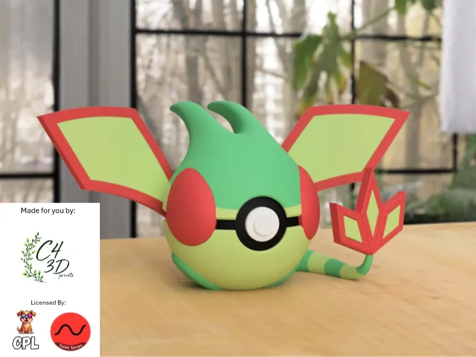 Flygon Ball - 1st Print - High-Quality PLA, 3D Printed Pokeball Figure, Decor