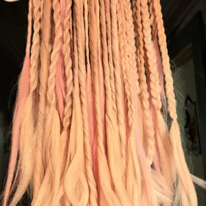 Strawberry Smoothie Dreadlock Extensions - Multi-Strand Extensions in Pink Color