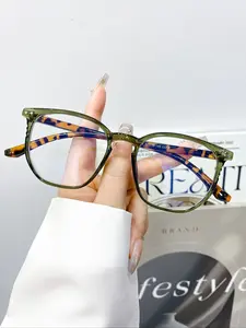 New Fashion Retro Cat Eye Flat Mirror Glasses, High Quality Stylish Trendy Unisex Street Style Eyewear, Daily Wear Decorative Sunglasses, Lightweight Durable Glasses