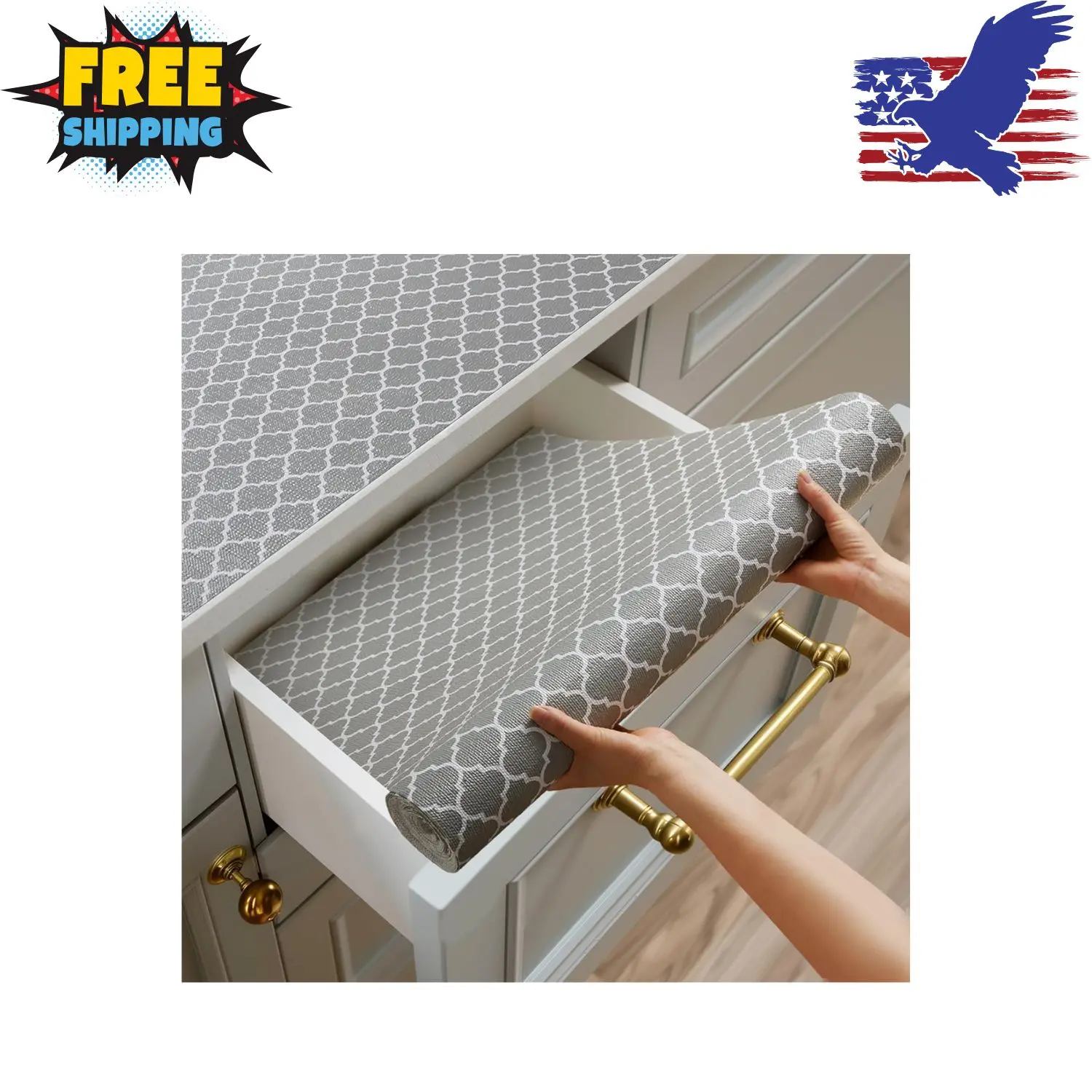 Shelf and Drawer Liner for Kitchen Cabinets Non-Adhesive Gray, 12 in x 10 Feet