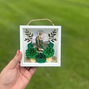 Virgencita de Guadalupe o San Judas Tadeo mini shadowbox 5x5” Decor Frames Gift Photo