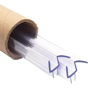 Shower Door Bottom Seal PVC Strip, Fits for 3/8"(10mm) Thick Frameless Glass Door Panel, 39"(990mm) Long 2 count Clear Door Seal, to Stop Water Leaks