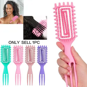1 Pack Curl Defining Brush, Curly Hair Brush, Vented Hair Brush for Detangling, Shaping and Defining Curls For Women and Men Less Pulling , Comb for Curly Hair
