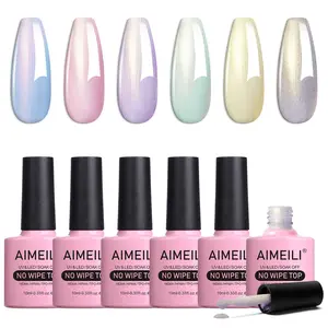 Pearl Rainbow Shimmer Nail Art Top Coat Set