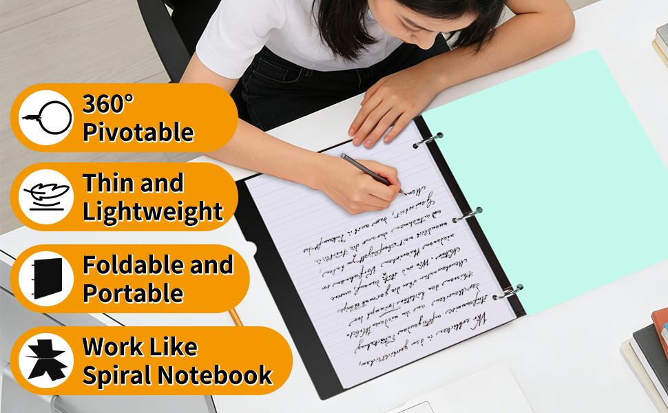 4 Pcs 360° Pivotable 3 Ring Binder, Soft 1 inch Binders 3 Ring, Flexible Thin Soft Three Ring Binder Fits 8.5" x 11", for Home, School and Office-Blue, Green, Pink, Purple