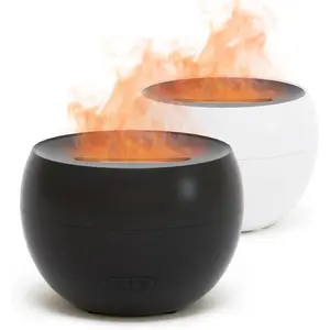 2 Pack Oil Diffusers for Home, 150ml Fire Ultrasonic Diffusers for Oils, Aromatherapy Diffuser with Auto-Off Function for Home, Office, Bedroom, Gift (White & Black)