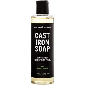 Cast Iron Cleaning Soap | 100% Plant-Based Soap | Best for Cleaning, Restoring, Removing Rust and Care before Seasoning | for Skillets, Pans & Cast Iron Cookware… (8 Oz) CARON & DOUCET