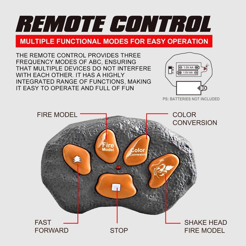 Parent-Child Interactive RC Dinosaur Toy | Walks, Wiggles, Lights Up, Mist Spray | Perfect Birthday/Holiday Gift for Kids 3+ | Needs 5 AA Batteries (Not Included)