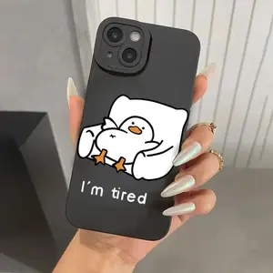 "I'm Tired" Lazy Duck Phone Case | Relatable Work Vibe.Tired Couch Duck Phone Cover | Funny "No Energy" Print.For iPhone17/16/15/14/13/12/11/Pro/Pro Max