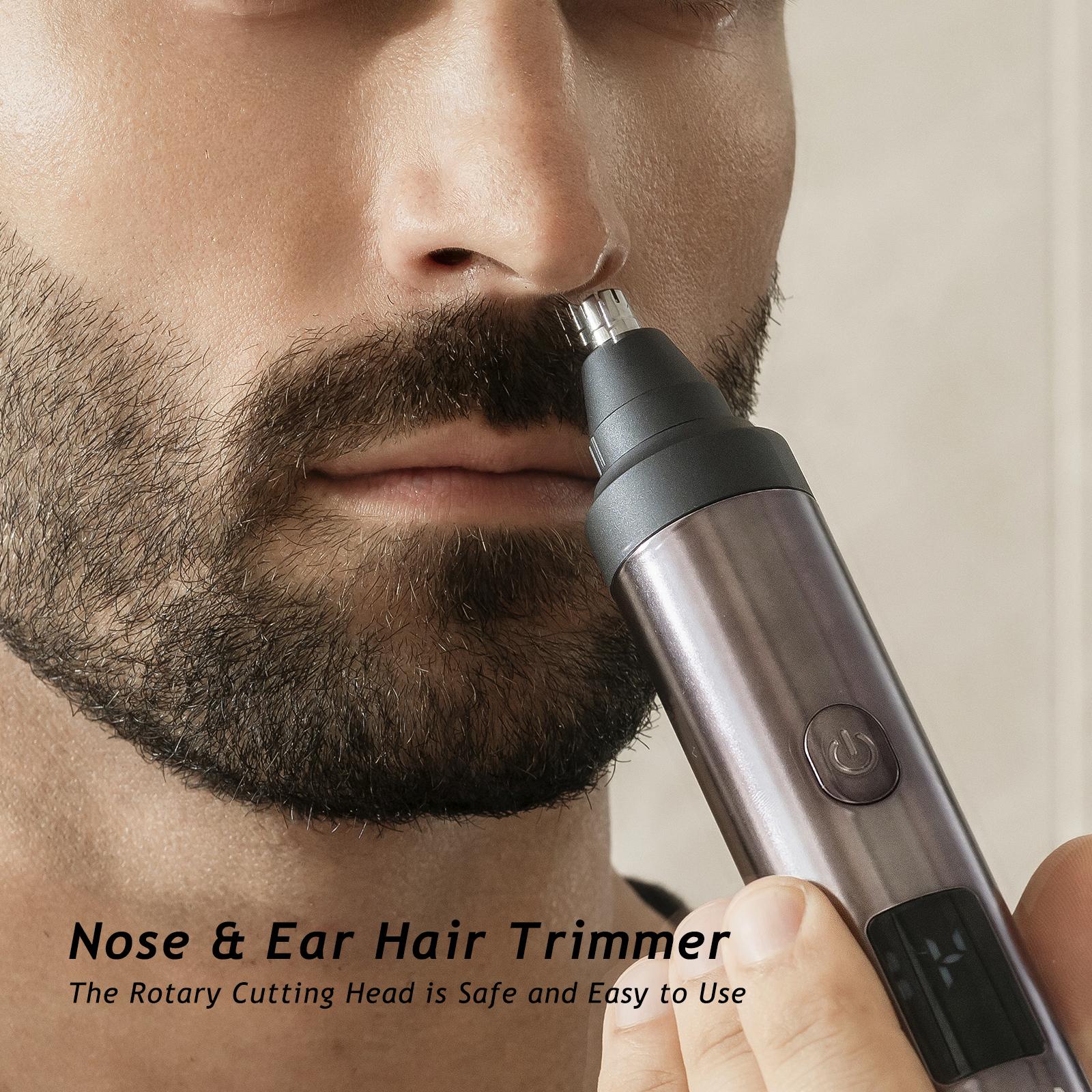 Aesfee Men's Cordless 5-in-1 USB Rechargeable Beard Trimmer Kit - Professional Barber Haircut Kit with Hair Clippers, Foil Shaver, Nose & Body Trimmers, Brush, USB-C Dock, 20-Setting Dial, Stainless Steel Blade, IPX7 Waterproof, Men's Gift, Usb Rechargeab