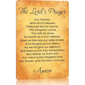 8x12 in Aluminium Lord's Prayer Engraved Metal Sign - Aluminum-Based Decorative Home Wall Decor Plaque, Religious Gift, Aluminum-Based Home Signs, Decorative Home Signs