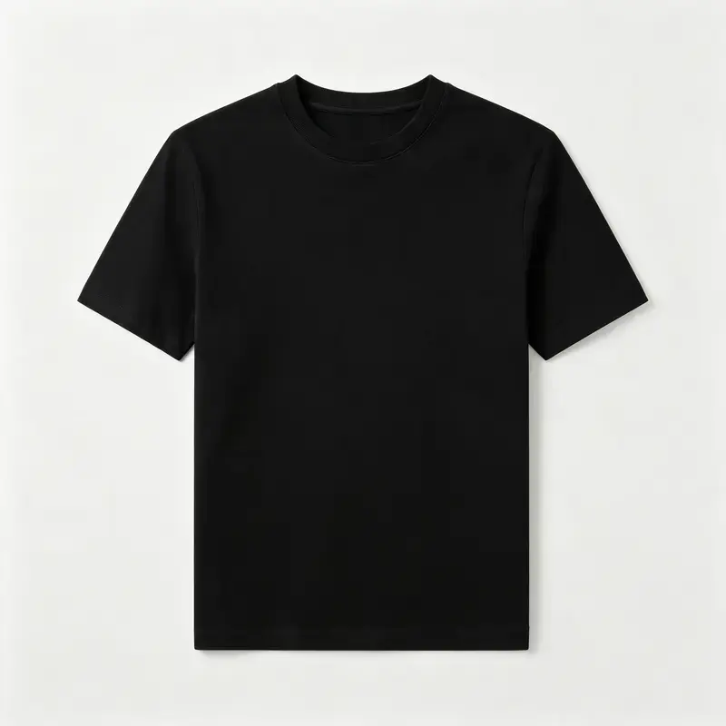 Men’s 1-Pack Heavyweight Cotton Ribbed Crew Neck T-Shirts - Menswear Tops, Solid Basic Street Style Casual Tees for Daily Workouts, Easy Matching