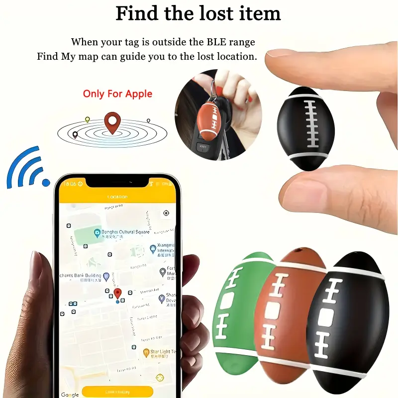 Creative Rugby Smart Wireless Locator Tag - Global GPS Tracker Device with Ringtone Alert Suitable for Luggage Wallet, Pets, Keys, Real time Positioning, Loss Prevention Alert, and Remote Tracking - Only for iOS Mobile Devices Global Covera
