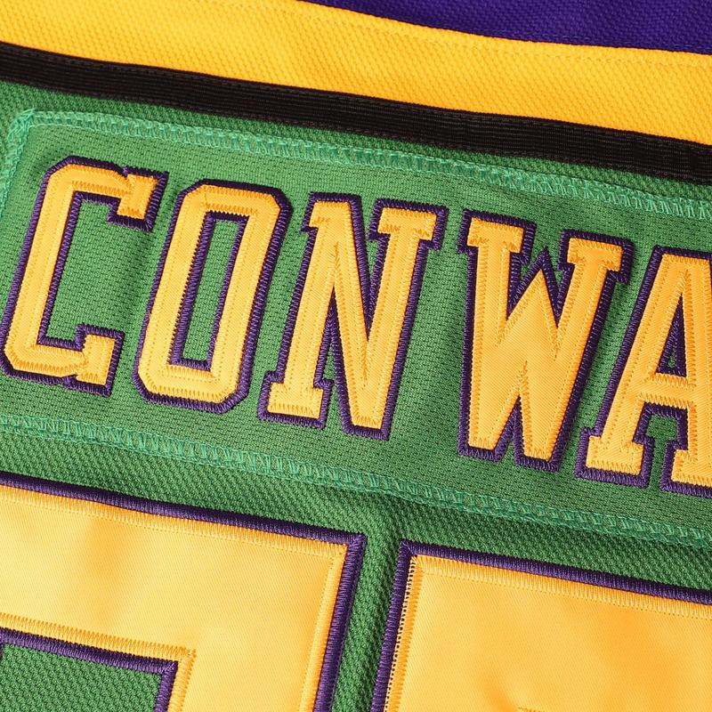 Mighty Ducks Men's Hockey Jersey #96 Conway #99 Banks #33 Goldberg Green Black Polyester Fiber Breathable Comfortable Ideal Gift for Ice Hockey Fans