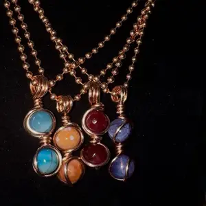 Chunky Agate Crystal Copper Drop necklace