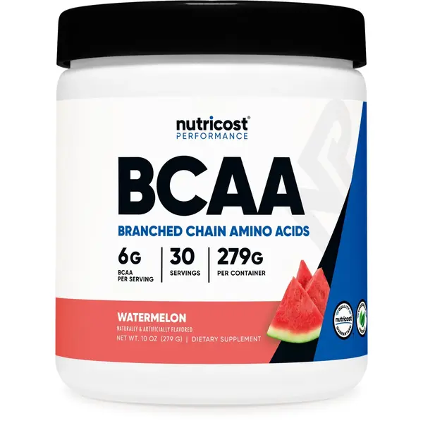 Nutricost Edible Organic BCAA 2:1:1 Amino Acid Protein Powder - Gluten-Free, GMO-Free, Blendable Watermelon Flavor, 6G Per Serving, 30 Servings, Smooth-Mix Supplement for Adults' Muscle Recovery & Fitness Support, Lactose Free
