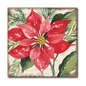 Courtside Market Poinsettia 16x16 Canvas Wall A rt