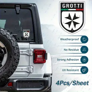4PCS/SET GTA V Grotti car stickers are suitable for cars, laptops, helmets, motorcycles, toolboxes, refrigerators, scooter stickers