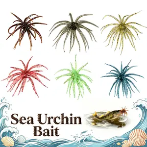 2/4/6Pcs Sea Urchin Bait Soft Artificial Fishing Lures Set Plastic Realistic Dice Lure for Bass Mandarin Snakehead Catfish Pike Trout