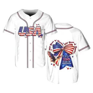 Coquette 250th Anniversary USA Baseball Jersey, Patriotic American Flag Independence Day Shirt, July 4th Party Sports Jersey