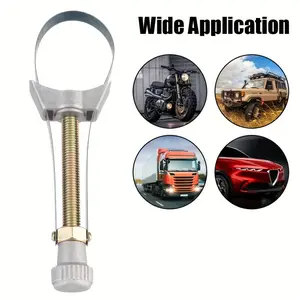 Adjustable Steel Band Oil Filter Wrench - 60-120mm Size Coverage, Multi-Function Hand Tool for Oil Change & Filter Removal, Ideal for DIY Car Repair Enthusiasts