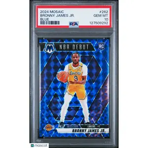 2024 Panini Mosaic Bronny James JR. #262 Blue /199 RC PSA 10
