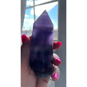 9.2 ounce Rainbow Fluorite point obelisk