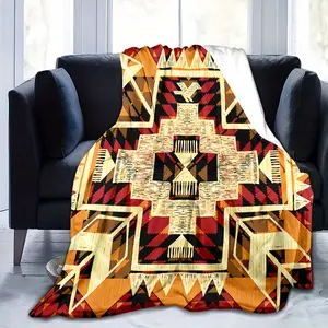 Native American-Inspired Bohemian Throw Blanket - Soft, Cozy Flannel with Vibrant Southwestern Tribal Patterns, Perfect for Bed or Sofa, Ideal for Adults, Teens, and Youngsters
