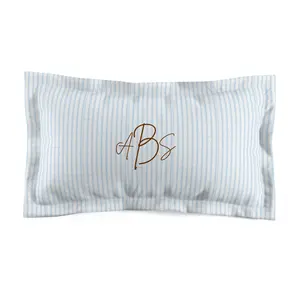 Pillow Sham, Blue Pinstripes, Shabby Chic, Monogram, Personalized, Bedroom Decor, Bedding, Home Decor, Gift for Her, Mother's Day Gift