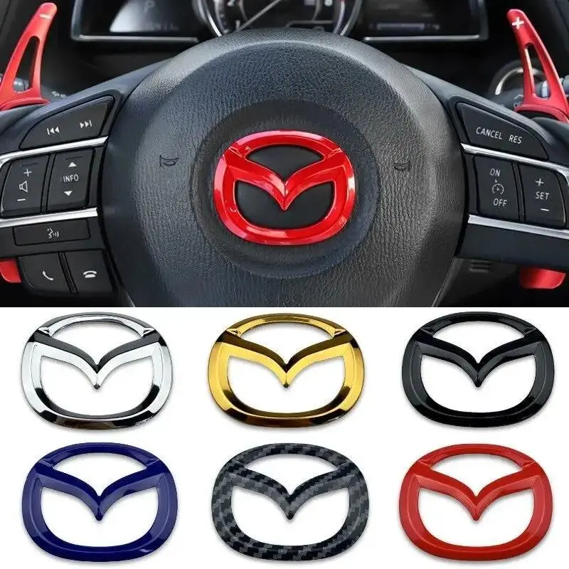 Car Interior Steering Wheel Center Logo Emblem Badge Sticker for Mazda 6 3 323 2 Axela Atenza Speed CX4 CX3 CX7 CX5 CX9 CX30 RX8